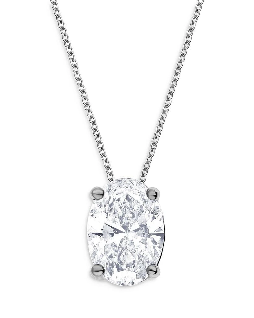 Bloomingdale's Certified Lab Grown Diamond Oval Pendant Necklace in 18K White Gold, 2.0 ct. t.w. 1