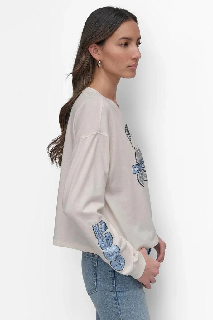 DKNY 89 MULTI COLOR RHINESTONE LOGO LONG SLEEVE TEE 7