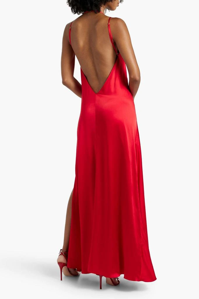 Michelle Mason Strap-detailed silk-satin maxi dress 3
