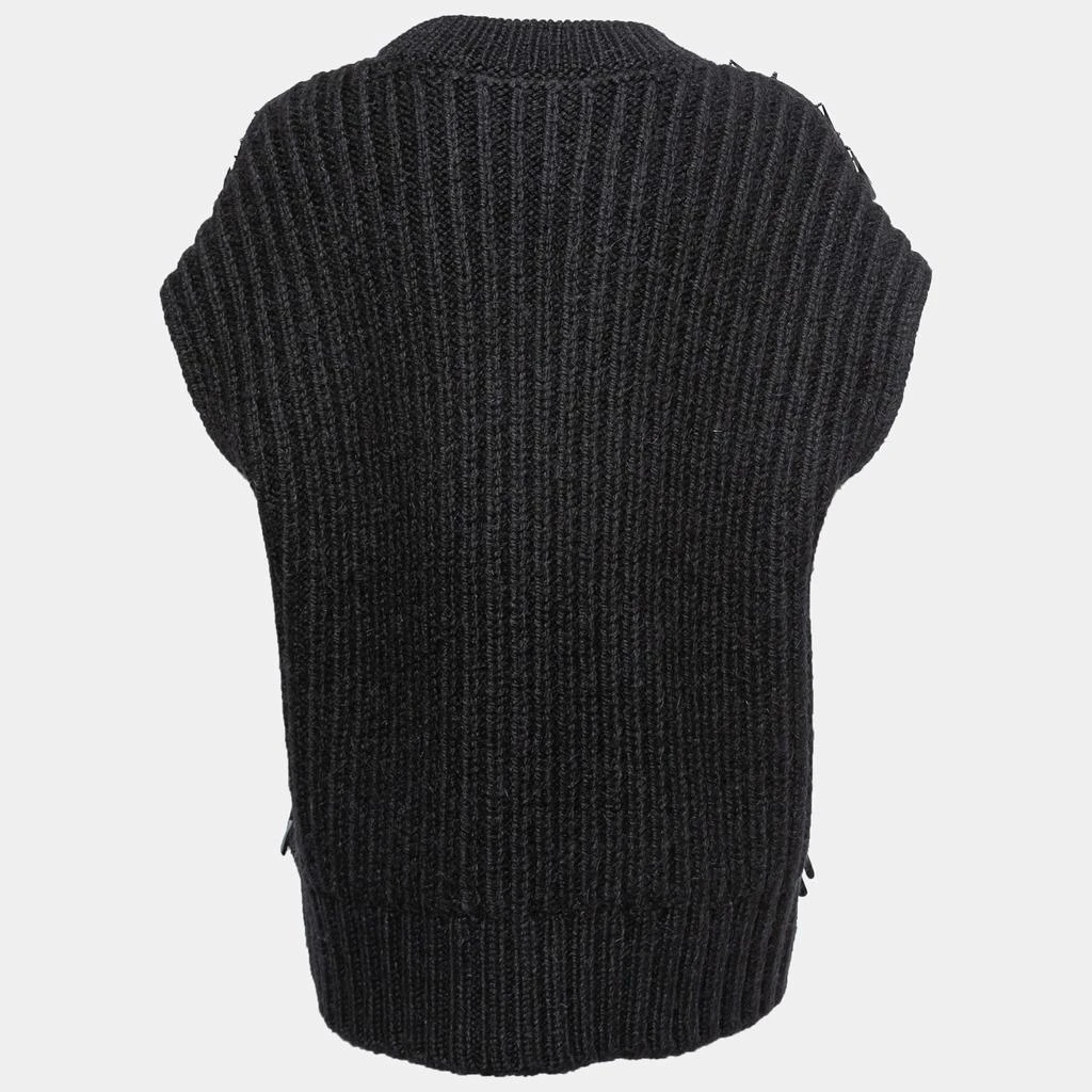 Valentino Valentino Black Sequin Embellished Wool Sweater Vest S 3