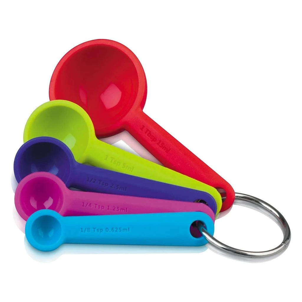 Zeal Perfect Measure Silicone Measuring Spoons, Set of 5, Multicolored