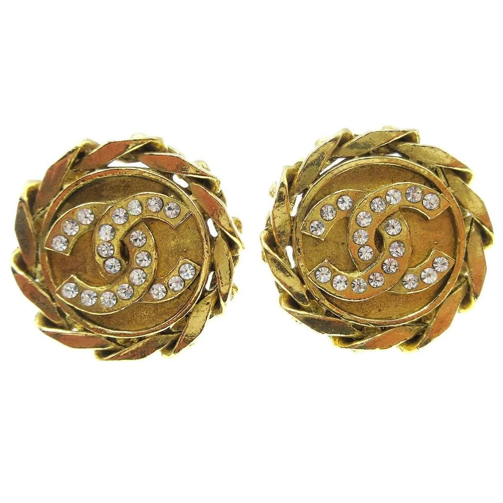 Chanel Cc Button Clip-On Earrings Metal With Faux ivory _Plated Earrings Jewelry (Pre-Owned)