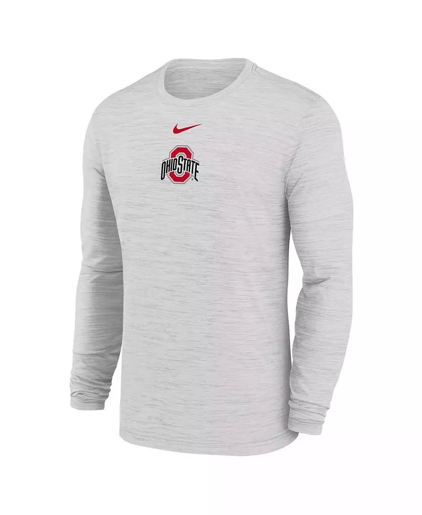 NIKE Men's White Ohio State Buckeyes 2025 Sideline Velocity Performance Long Sleeve T-Shirt 2