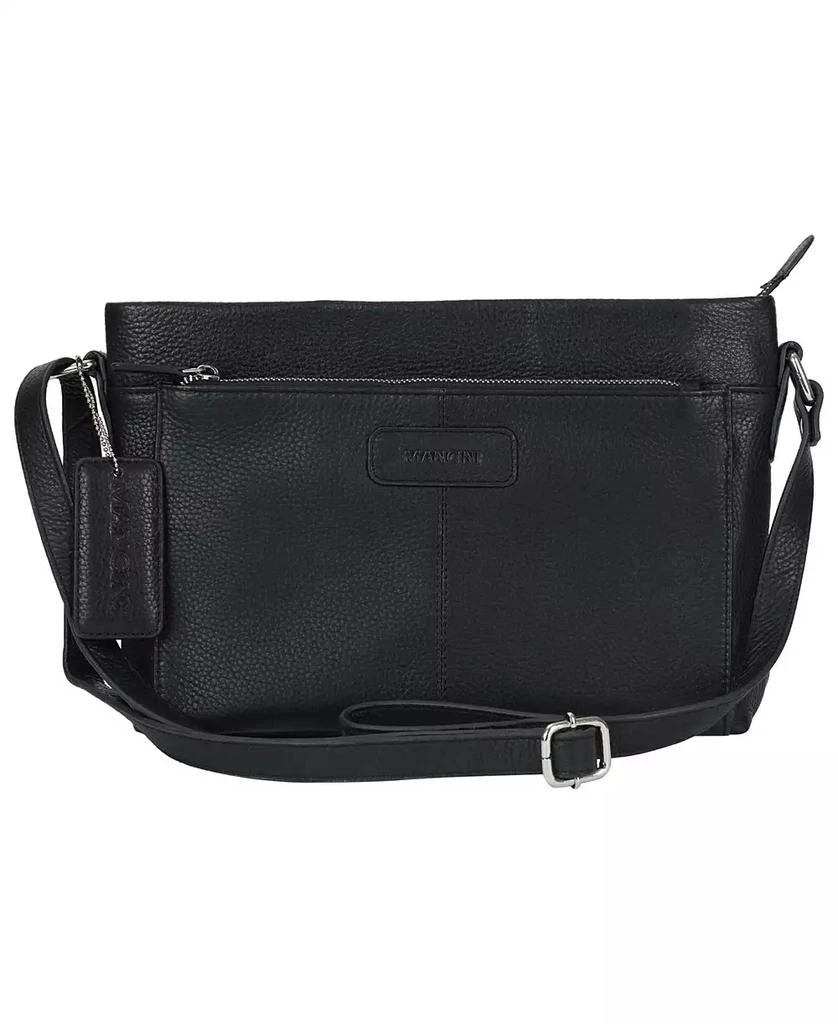 Mancini Leather Goods Pebble Loretta Leather Crossbody Handbag with Organizer 1