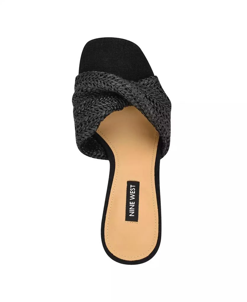 Nine West Women's Nikhil Slip-On Square Toe Wedge Sandals 4