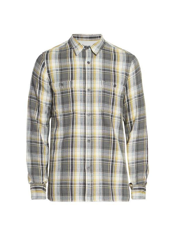 Officine Générale Ahmad Plaid Button-Front Shirt 5