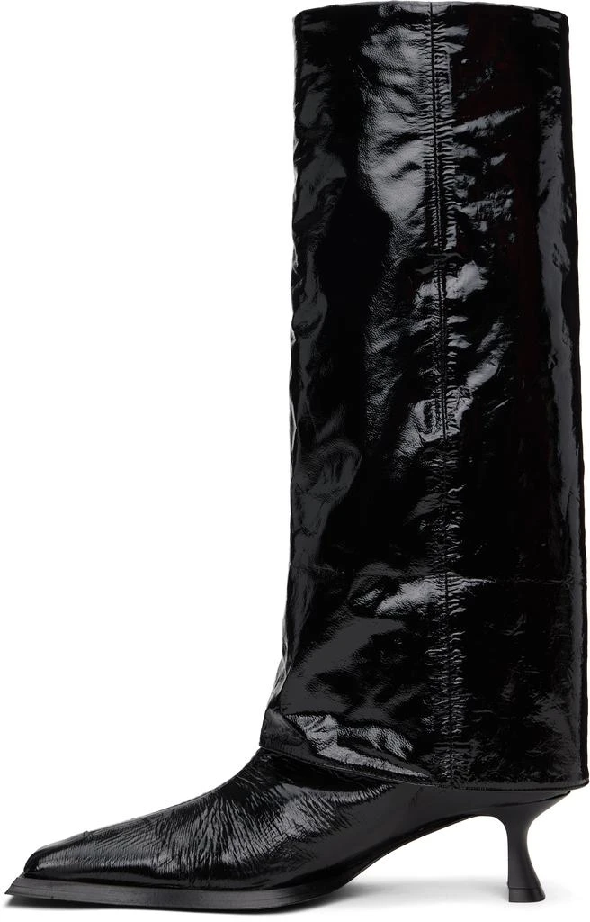MIISTA Black Morgan Fold Over Tall Boots 3