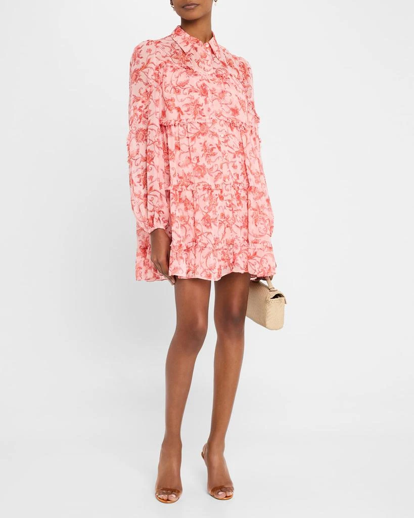 Cinq a Sept Kennedy Paisley Long-Sleeve Mini Dress 4