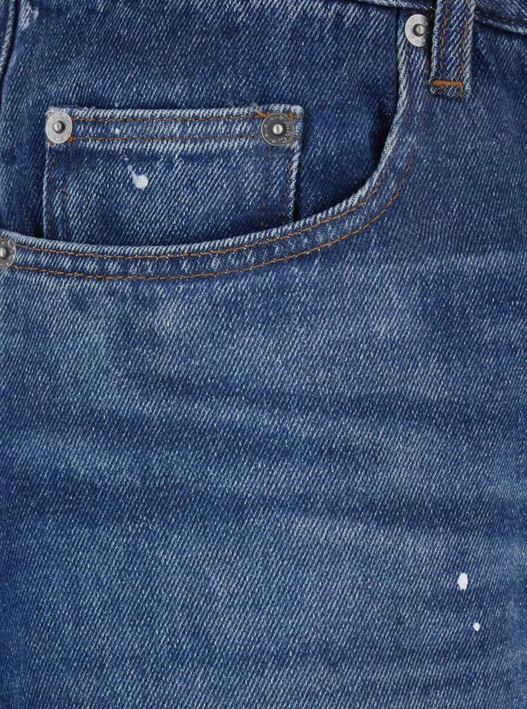 A.P.C. Blue Five-Pocket Jeans With All-Over Paint Effect In Cotton Man 3