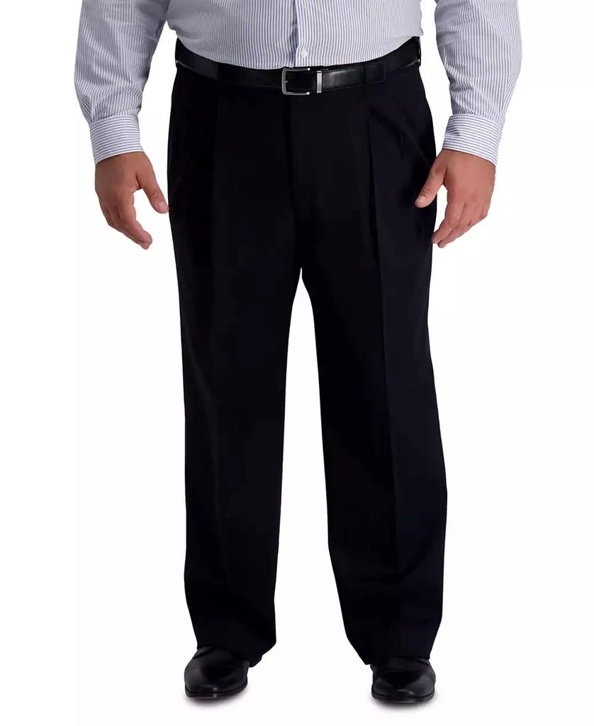 Haggar Men's Big & Tall Iron Free Premium Khaki Classic-Fit Pleated Pant 1