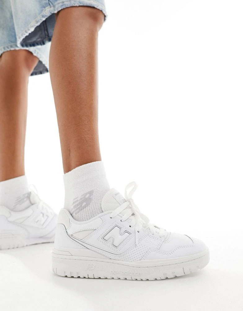 New Balance New Balance 550 patent trainers in triple white 1