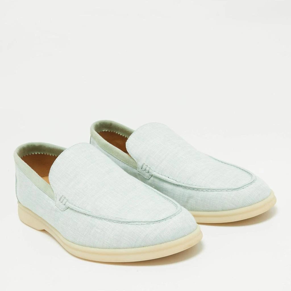 Loro Piana Loro Piana Green Canvas and Suede Summer Walk Loafers Size 42 4