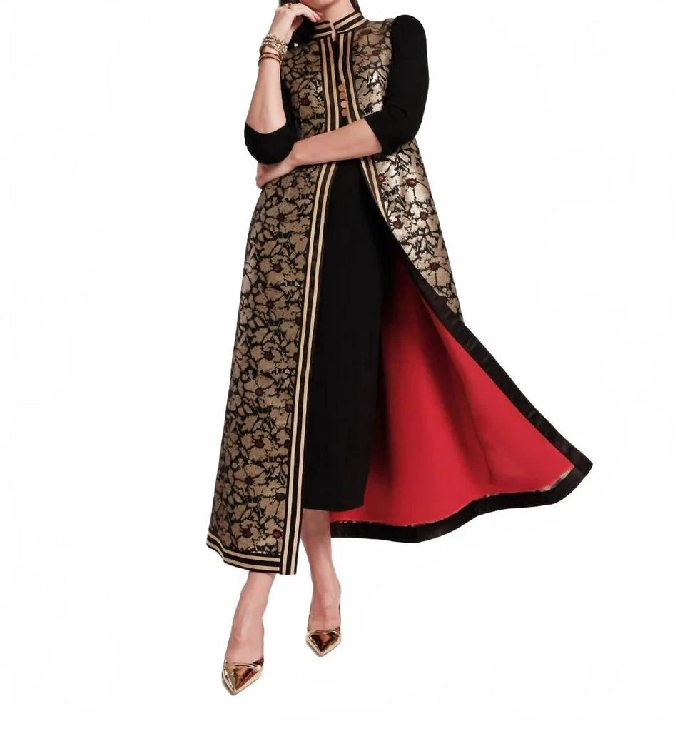 Frances Valentine Susie Jacket In Gold/ Black 3