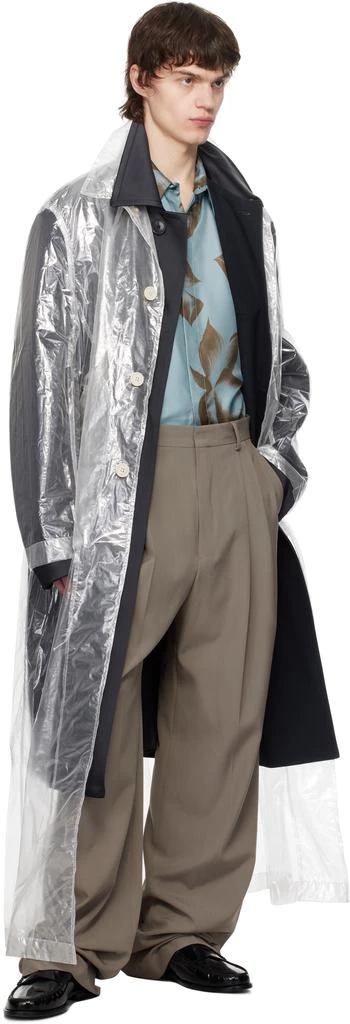 Dries Van Noten Gray Wool Straight Trousers 4
