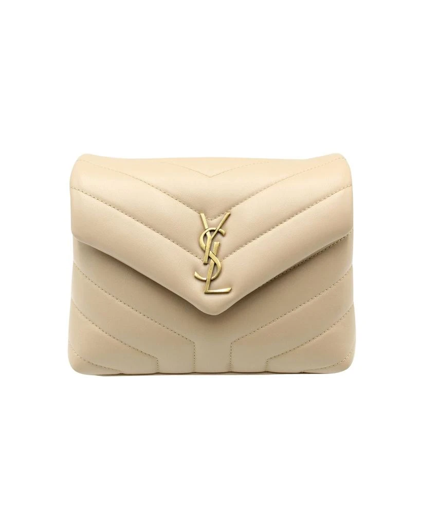 Yves Saint Laurent Toy Loulou Quilted Shoulder Bag in Beige Leather 1