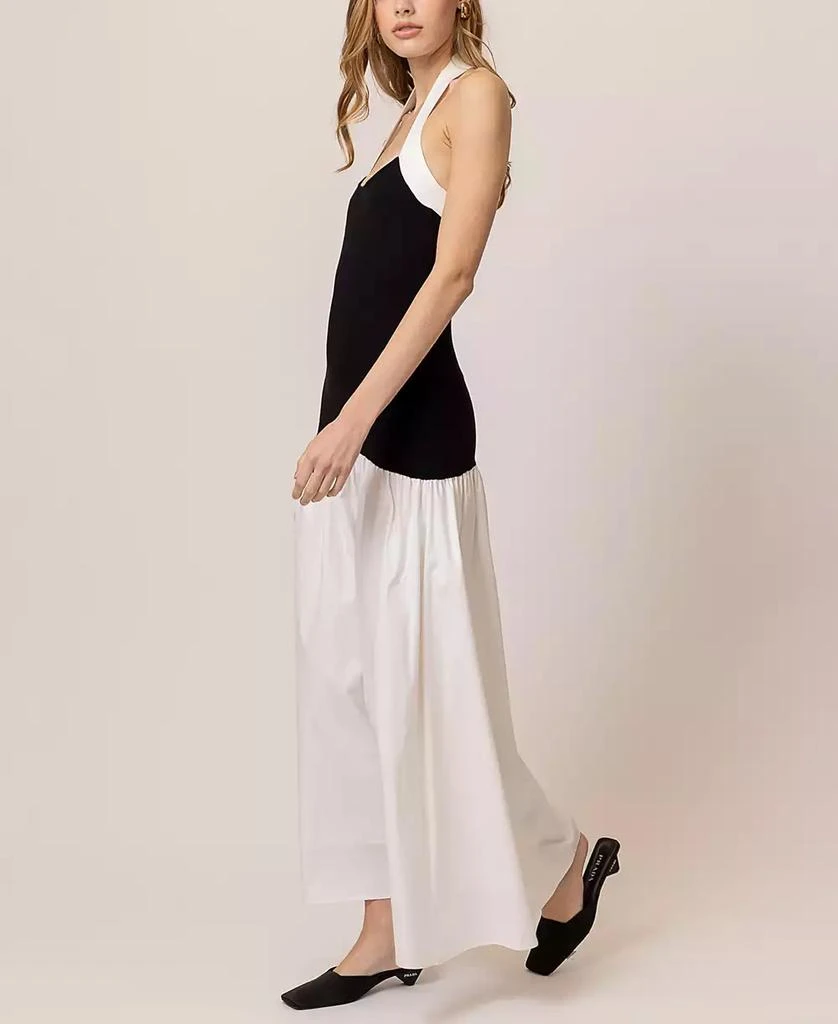 Line & Dot Women's Kohl Mixed-Media Halter-Neck Dress 3