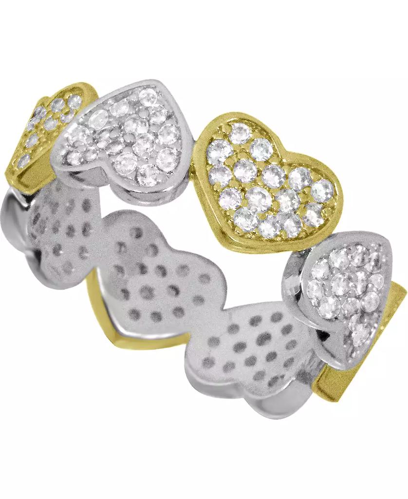 Essentials And Now This Cubic Zirconia Heart Ring in Silver- and Gold-Plate