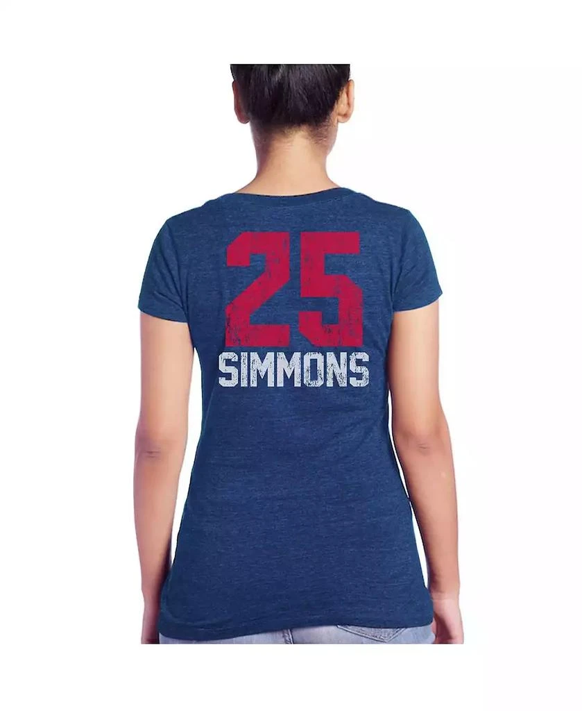 Majestic Women's Threads Ben Simmons Royal Philadelphia 76ers Name & Number Tri-Blend V-Neck T-shirt 4