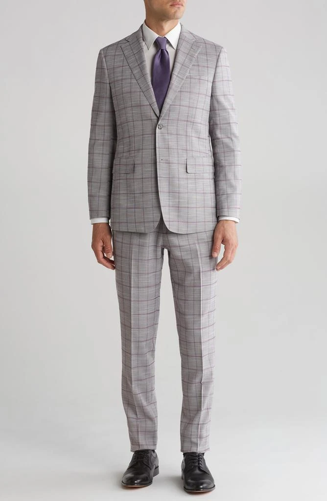 English Laundry Plaid Trim Fit Two-Piece Suit