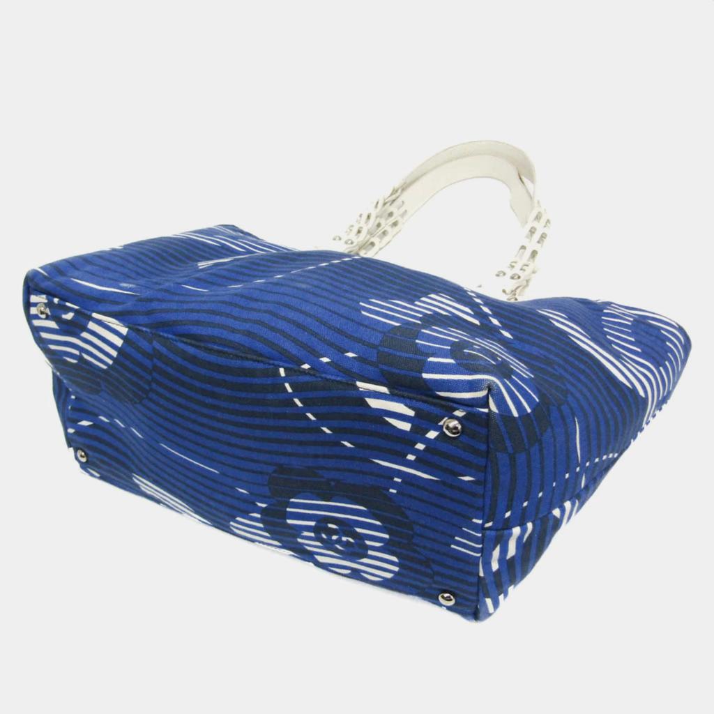 Chanel Chanel Cruise Lines Canvas Leather Tote Bag Blue White