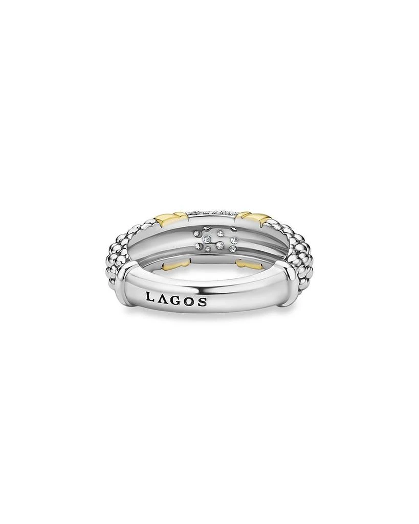LAGOS Two Tone Signature Caviar Diamond Ring, 0.266 tcw 4