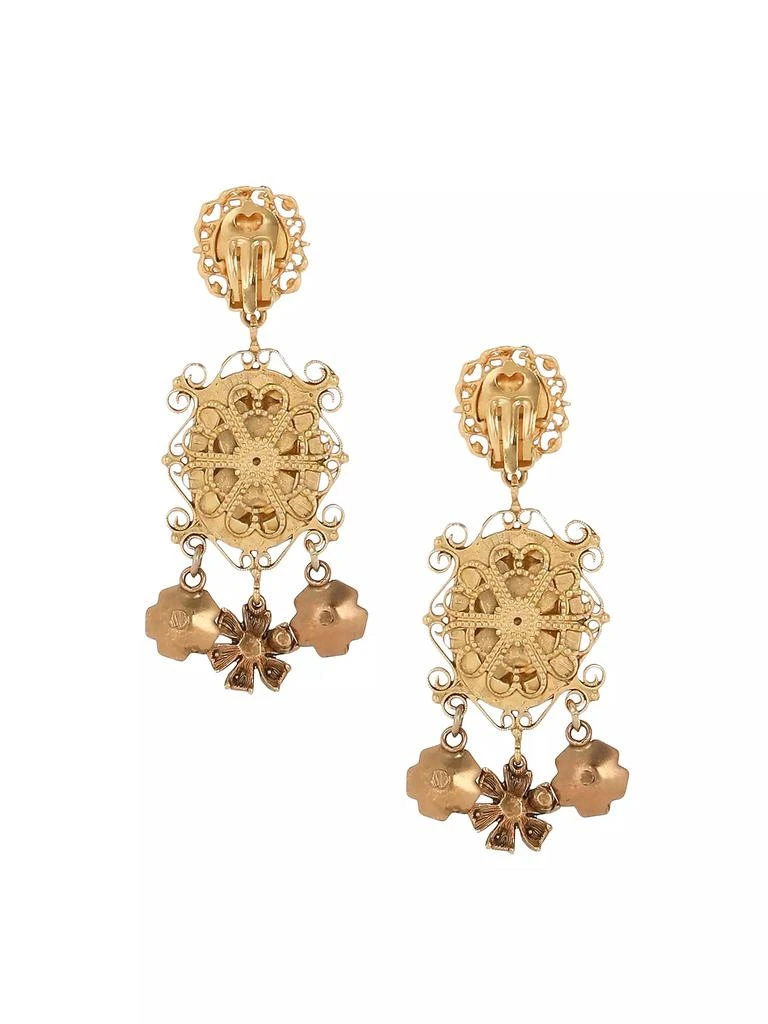 Dolce & Gabbana Goldtone &amp; Imitation Pearl Medallion Clip-On Drop Earrings 3