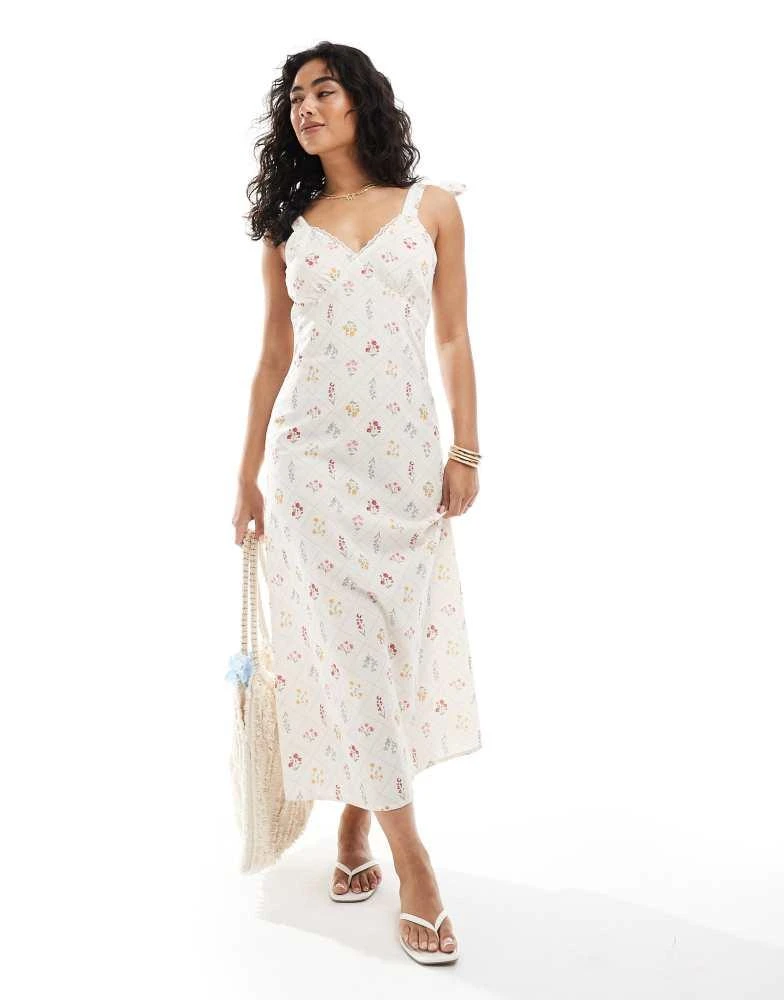 Miss Selfridge Miss Selfridge tie shoulder linen slip dress