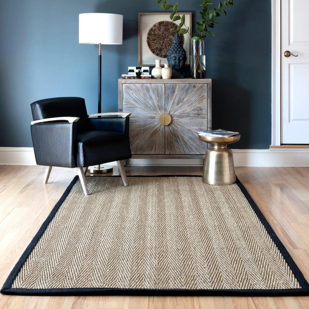 nuLOOM Larnaca Seagrass Herringbone Indoor/Outdoor Area Rug 1