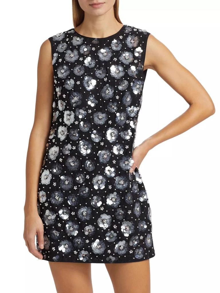 Milly Ivette Floral Sequined Shift Minidress 3