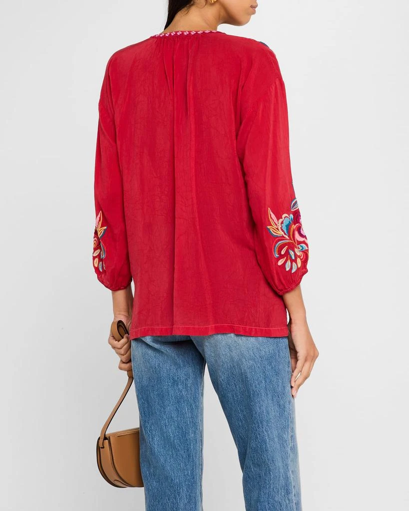 Johnny Was Zadonia Floral-Embroidered Blouse 3