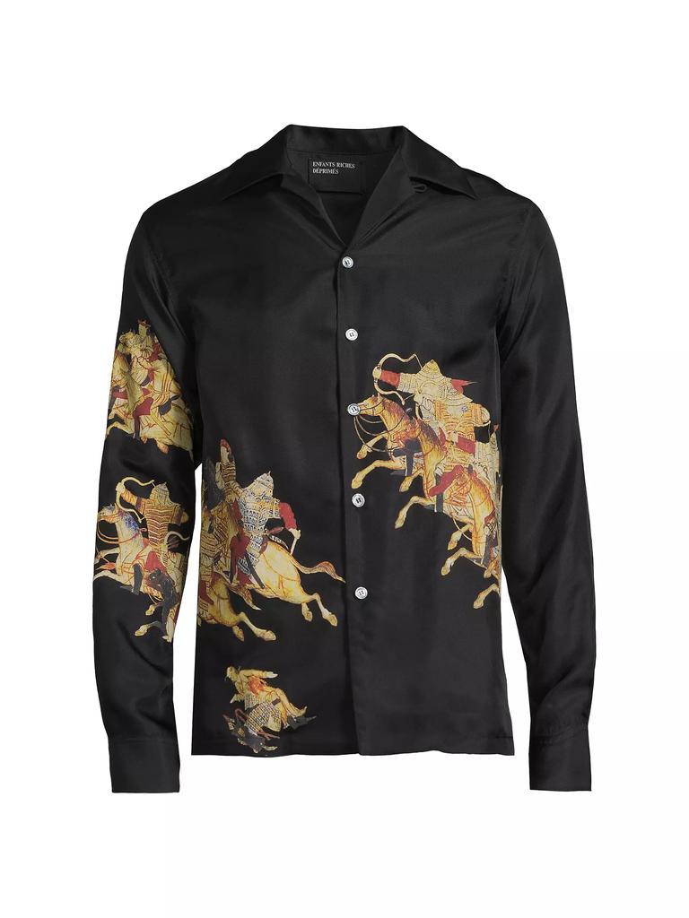 Enfants Riches Déprimés Hun Battle Print Lake Geneva Silk Shirt