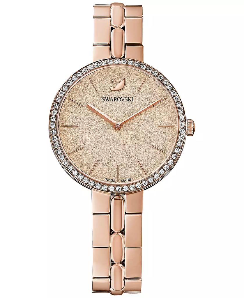 Swarovski Women's Swiss Cosmopolitian Rose Gold-Tone Stainless Steel PVD Bracelet Watch 35mm