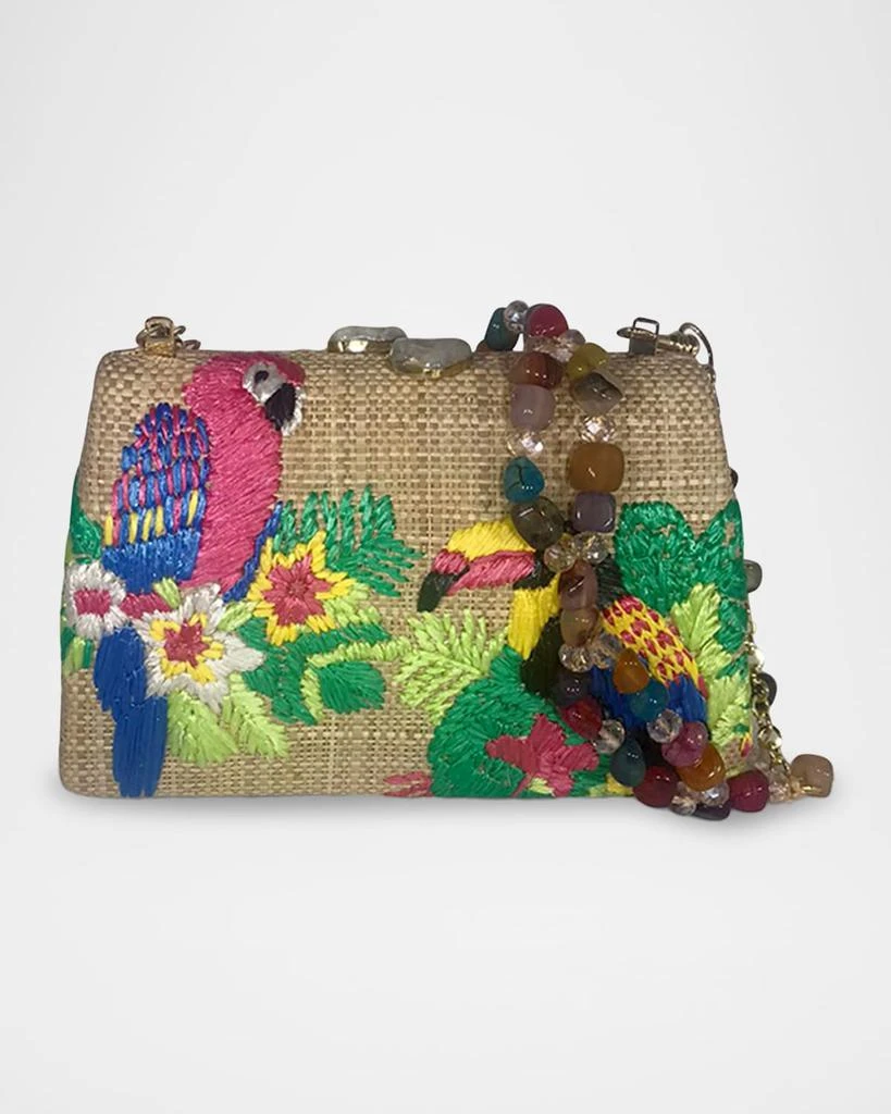 SERPUI Candice Tropical Straw Shoulder Bag 4