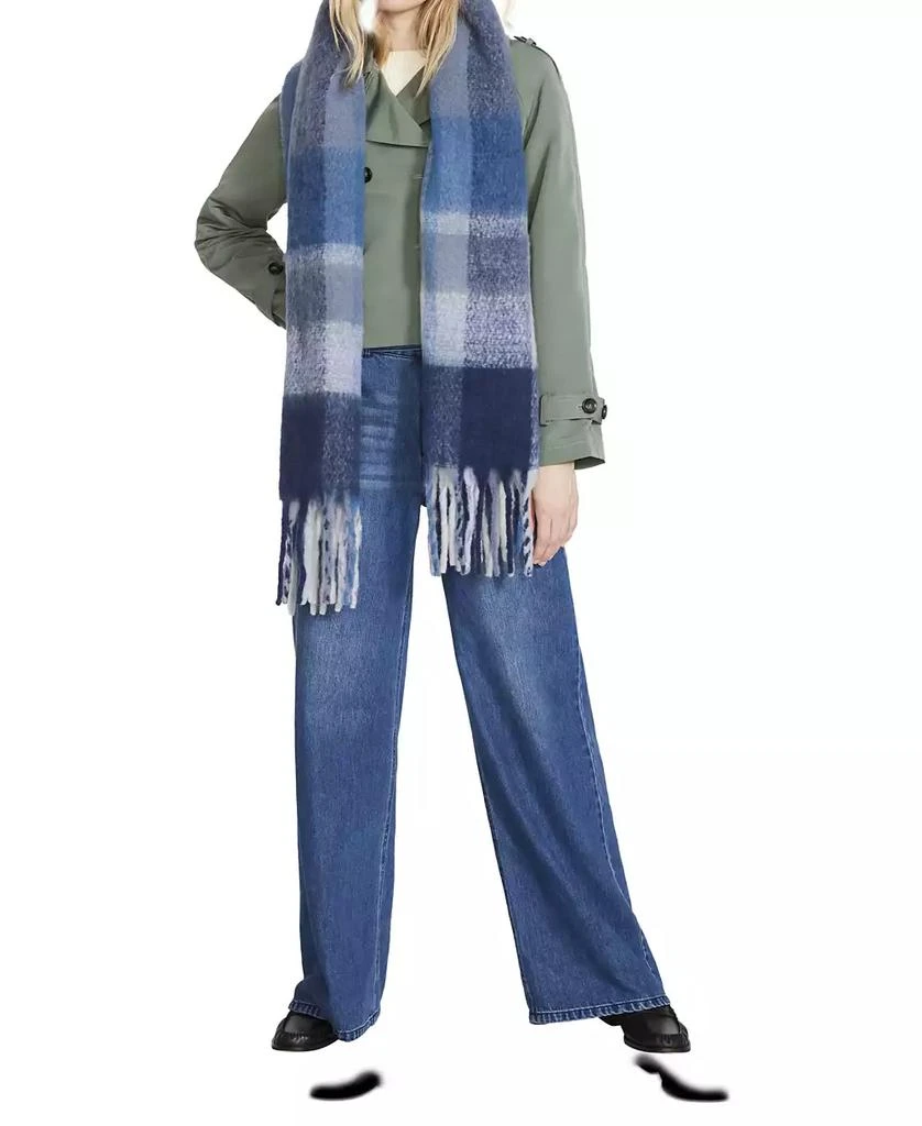 Steve Madden Women's Brushed Plaid Blanket Wrap Scarf 3