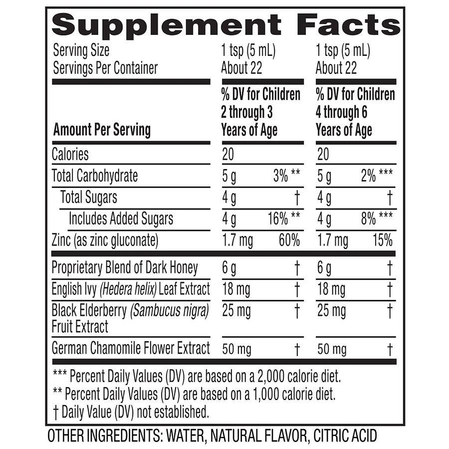 ZarBee's Naturals Children's Nighttime Cough Syrup+ Mucus Mixed Berry 5