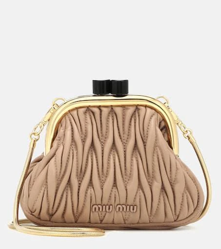 Miu Miu Miu Belle Mini matelassé leather clutch 1