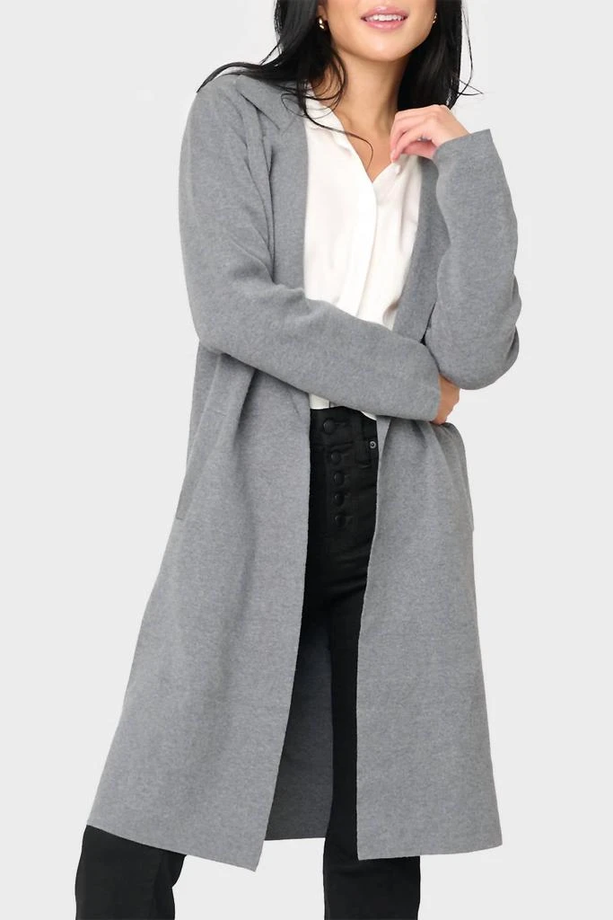 By Design By Design - Notch Collar Double Knit Long Cardigan