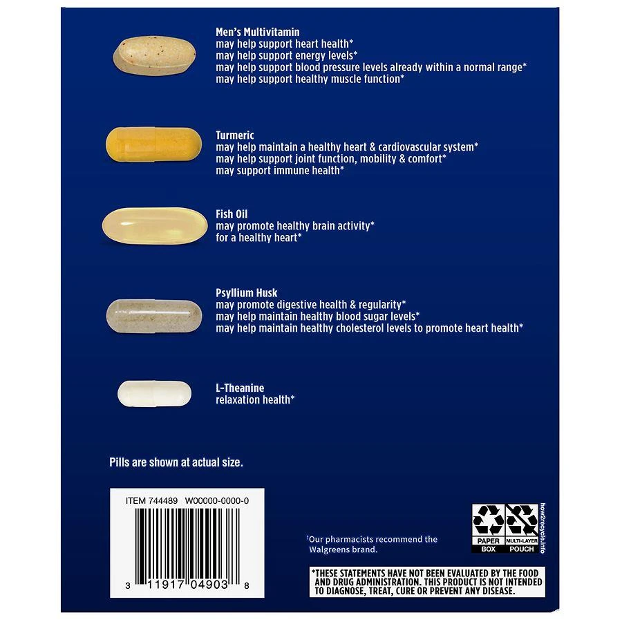 Walgreens Men's Multivitamin Daily Vitamin Pack 6