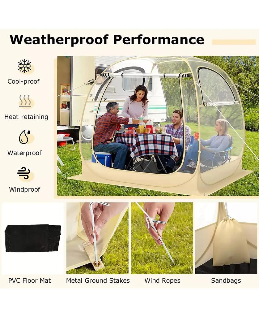 KUYOTQ Instant Pop up Sports Tent with Carrying Bag and Floor Mat for 1-2/5-6 People 5