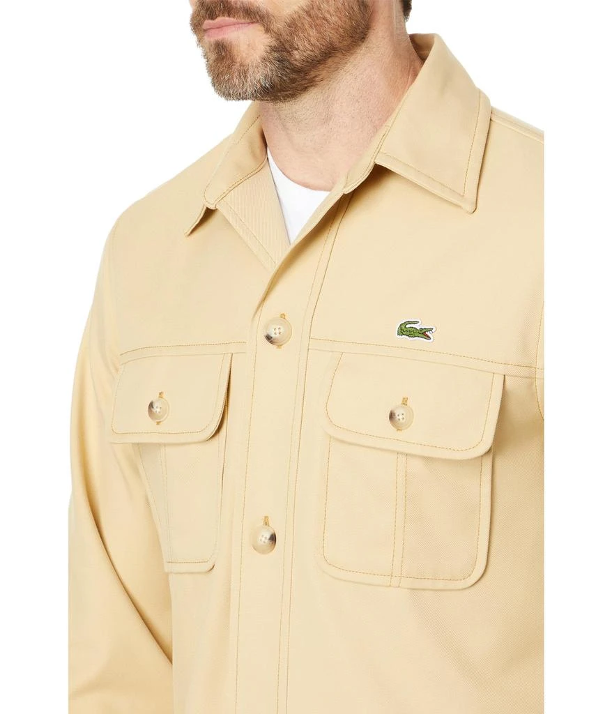 Lacoste Long Sleeve Overshirt Fit Button-Down Shirt w/ Two Front Pockets 3
