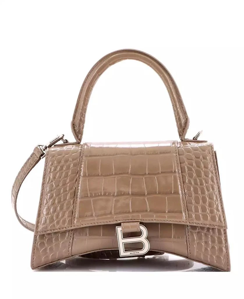 Pre-Owned Balenciaga Small Hourglass Top Handle Bag Embossed Leather