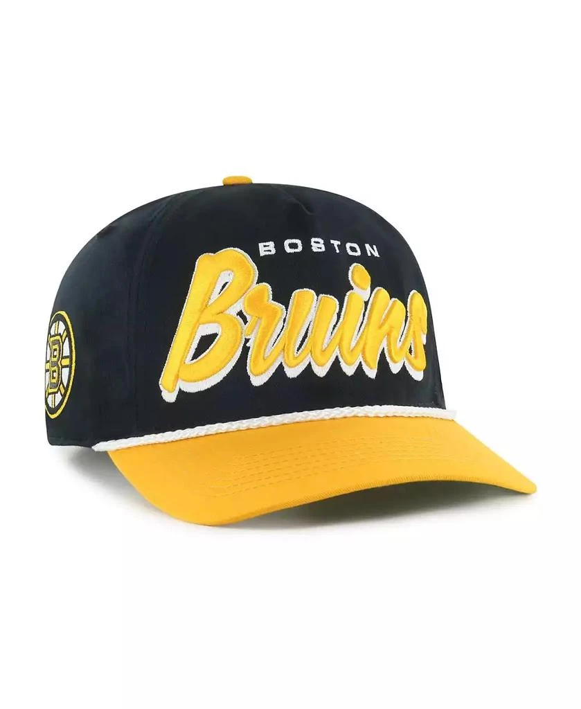 47 Brand Men's Black/Gold Boston Bruins Drop Shadow Rope Hitch Adjustable Hat 1
