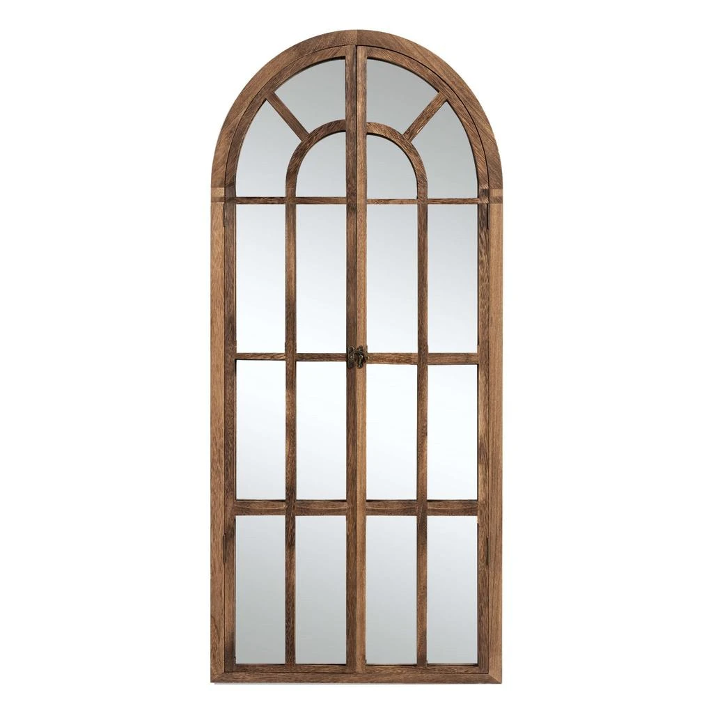Hivvago 71" Brown Arch Wood Framed Standing Mirror