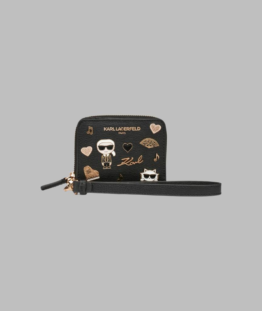 Karl Lagerfeld Paris SMALL ZIP WALLET WITH PINS