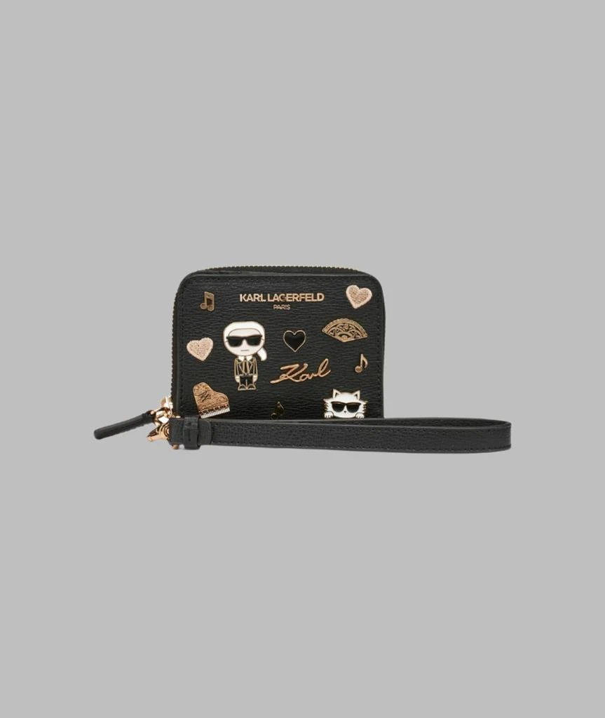 Karl Lagerfeld Paris SMALL ZIP WALLET WITH PINS 1