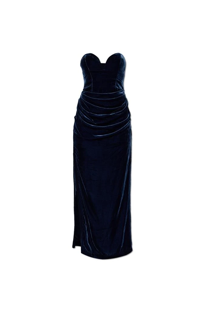 knee length dresses for ladies Roland Mouret Strapless Crepe Midi Dress Monochrome Monochrome