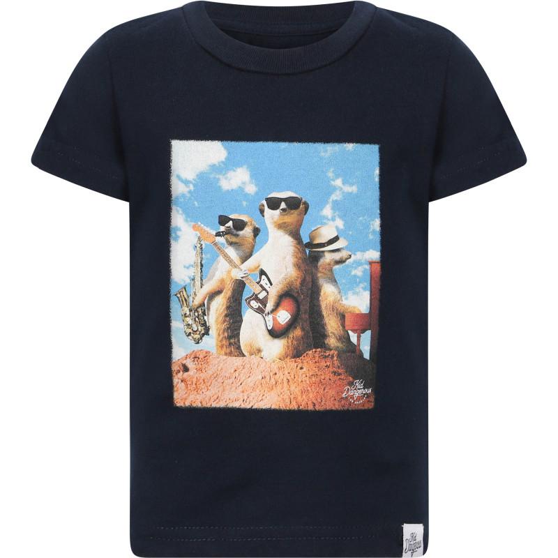 Kid Dangerous Musicians print t shirt in navy