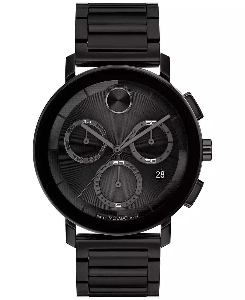 Movado Men's Swiss Chronograph Bold Evolution 2.0 Black Ion Plated Steel Bracelet Watch 42mm 1