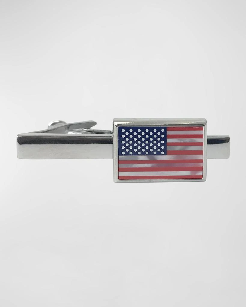 LINK UP Men's Mother-Of-Pearl American Flag Tie Bar 1