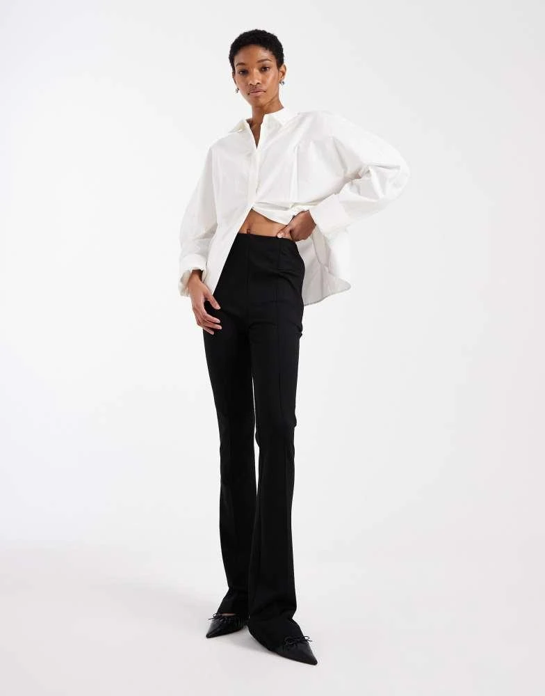 ASOS ASOS DESIGN Tall tailored skinny ponte trousers with split in black
